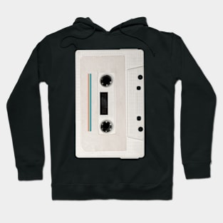 White 1980s Cassette Tape Hoodie